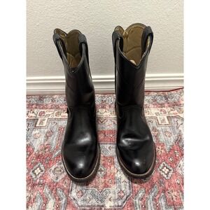 Justin Boots Mens Black Leather Western Cowboy Style JB3000 Size‎ 9D